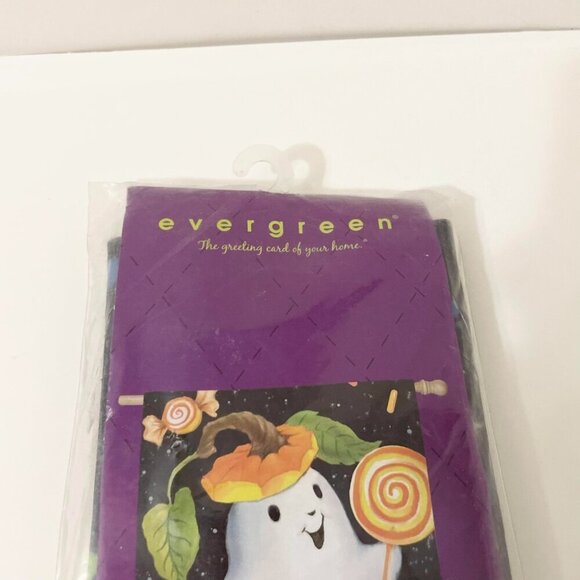 Evergreen Satin Reflections Flag Halloween Pumpkin Ghost 29" x 43" - Picture 6 of 16